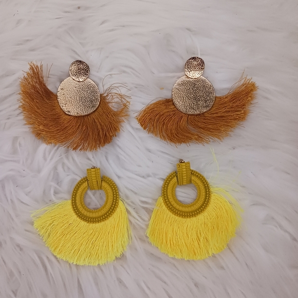 Bundle of Women Yellow fashion tassel earrings - Picture 5 of 5